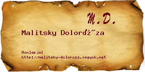 Malitsky Doloróza névjegykártya